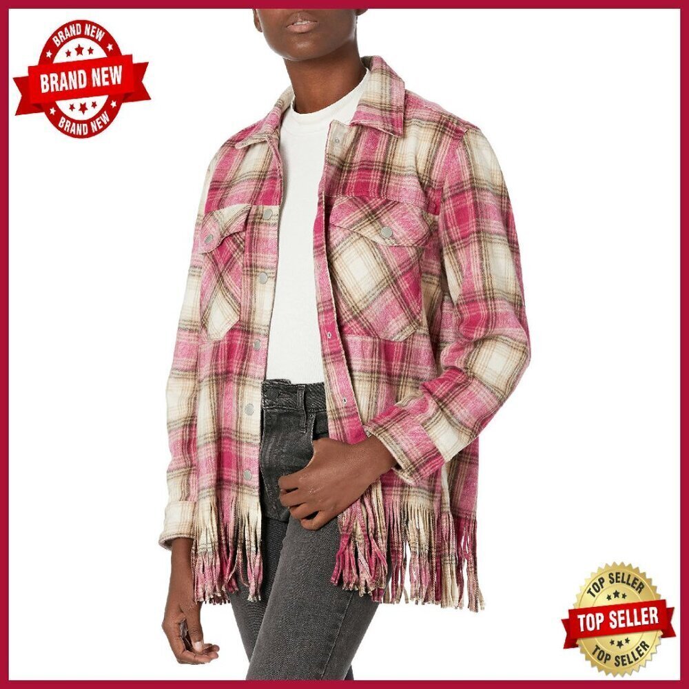 Oversized Snap Front Plaid Shirt Jacket Shacket Premium Soft Material